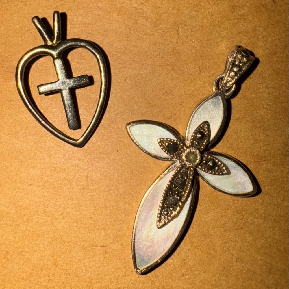 2 Sterling Cross Pendants